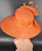 Copper Orange Three Layer Wide Brim Sinamay Hat Kentucky Derby Hat  Wedding Church Tea Party Garden Party Ascort Royal Party Hat