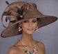 Brown/Coffee Three Layer Wide Brim Sinamay Hat Kentucky Derby Hat Wedding Church Tea Party Garden Carriage Party Ascort Royal Party Hat