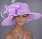 Lilac/light purple Three Layer Wide Brim Sinamay Hat Kentucky Derby Hat  Wedding Church Tea Party Garden Party Ascort Royal Party Hat
