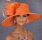 Copper Orange Three Layer Wide Brim Sinamay Hat Kentucky Derby Hat  Wedding Church Tea Party Garden Party Ascort Royal Party Hat