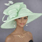 Mint Green Three Layer Wide Brim Sinamay Hat Kentucky Derby Hat Wedding Church Tea Party Garden Party Ascort Royal Party Hat