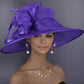 Purple Three Layer Wide Brim Sinamay Hat Kentucky Derby Hat Wedding Church Tea Party Garden Carriage Party Ascort Royal Party Hat