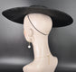 Black Leopard Wide Brim Sinamay Fascinator Hat Ascot Royal Hat for Wedding Race Day Kentucky Derby Party Mother of the Bride