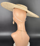 Gold Wide Brim Sinamay Fascinator Hat  Ascot Royal Hat for Wedding Race Day Kentucky Derby Party Mother of the Bride