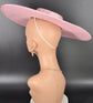 Pink Wide Brim Sinamay Fascinator Hat  Ascot Royal Hat for Wedding Race Day Kentucky Derby Party Mother of the Bride