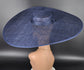 Navy Blue Wide Brim Sinamay Fascinator Hat  Ascot Royal Hat for Wedding Race Day Kentucky Derby Party Mother of the Bride Studio Photoshoot