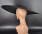 Black Super Wide Brim Sinamay Fascinator Hat Ascot Royal Hat for Wedding Race Day Kentucky Derby Party Mother of the Bride Studio Photoshoot
