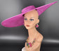 Fuchsia Pink Wide Brim Sinamay Fascinator Hat Ascot Royal Hat Wedding Race Day Kentucky Derby Party Mother of the Bride Studio Photoshoot