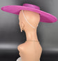 Fuchsia Pink Wide Brim Sinamay Fascinator Hat  Ascot Royal Hat for Wedding Race Day Kentucky Derby Party Mother of the Bride