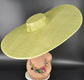 Lime Green Wide Brim Sinamay Fascinator Hat  Ascot Royal Hat for Wedding Race Day Kentucky Derby Party Mother of the Bride Studio Photoshoot