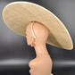 Gold Wide Brim Sinamay Fascinator Hat  Ascot Royal Hat for Wedding Race Day Kentucky Derby Party Mother of the Bride Studio Photoshoot