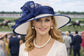 White Navy Blue Kentucky Derby Hat, Ascot Hat for Wedding & Tea Party, Garden Party Hat, Mother of the Bride, Church