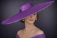 Purple Wide Brim Sinamay Fascinator Hat  Ascot Royal Hat for Wedding Race Day Kentucky Derby Party Mother of the Bride Studio Photoshoot