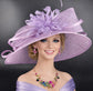 Lilac Feather Flower Wide Brim Sinamay hat, Kentucky derby Hat, Wedding Guest Hat, Tea Party Hat, Ascot Royal Style Hat,Oaks Day Hat