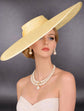 Yellow Super Wide Brim Sinamay Fascinator Hat Ascot Royal Hat  Wedding Race Day Kentucky Derby Party Mother of the Bride Studio Photoshoot