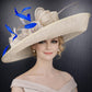 Wide Brim Kentucky Derby Hat, Ascot Hat for Wedding & Tea Party, Garden Party Hat, Mother of the Bride, Church-Taupe