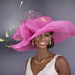 Fuchsia Pink Lime Green Wide Brim Kentucky Derby Hat, Ascot Hat for Wedding & Tea Party, Garden Party Hat, Mother of the Bride, Church