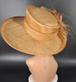 Metal Gold Wide Brim Kentucky Derby Hat, Ascot Hat for Wedding & Tea Party, Garden Party Hat, Mother of the Bride, Church