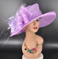 Lilac Wide Brim Kentucky Derby Hat, Ascot Hat for Wedding & Tea Party, Garden Party Hat, Mother of the Bride, Church