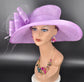 Lilac Wide Brim Kentucky Derby Hat, Ascot Hat for Wedding & Tea Party, Garden Party Hat, Mother of the Bride, Church
