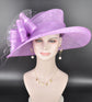 Lilac Wide Brim Kentucky Derby Hat, Ascot Hat for Wedding & Tea Party, Garden Party Hat, Mother of the Bride, Church