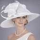 White Three Layer Wide Brim Sinamay Hat Kentucky Derby Hat Wedding Church Tea Party Garden Party Ascort Royal Party Hat