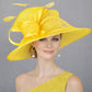 Lemon Yellow Three Layer Wide Brim Sinamay Hat Kentucky Derby Hat Wedding Church Tea Party Garden Carriage Party Ascort Royal Party Hat