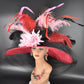 Wide Brim Sinamay Hat for Race Day – Red Pink Black Ostrich Feathers Couture Design