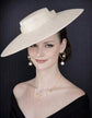 Ivory/ Off White Wide Brim Sinamay Fascinator Hat  Ascot Royal Hat for Wedding Race Day Kentucky Derby Party Mother of the Bride