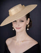 Gold Wide Brim Sinamay Fascinator Hat  Ascot Royal Hat for Wedding Race Day Kentucky Derby Party Mother of the Bride