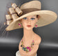 Taupe Brown Wide Brim Kentucky Derby Hat, Ascot Hat for Wedding & Tea Party, Garden Party Hat, Mother of the Bride, Church