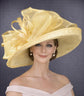 Wide Brim Sinamay  Hat for Kentucky Derby, Ascot Racing Hat, Elegant Wedding Guest Hat, Mother of the Bride Hat  Yellow
