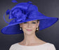 Royal Blue Three Layer Wide Brim Sinamay Hat Kentucky Derby Hat Wedding Church Tea Party Garden Carriage Party Ascort Royal Party Hat