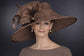 Brown/Coffee Three Layer Wide Brim Sinamay Hat Kentucky Derby Hat Wedding Church Tea Party Garden Carriage Party Ascort Royal Party Hat