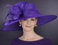 Purple Three Layer Wide Brim Sinamay Hat Kentucky Derby Hat Wedding Church Tea Party Garden Carriage Party Ascort Royal Party Hat