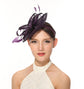 DerbyFascinator Hat Feather Floral Sinamay Headband Fascinator Cocktail Purple