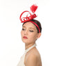 Loop Fascinator Hat for Weddings,church Tea Party Red